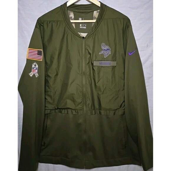 Minnesota Vikings Nike Salute Service Hybrid NFL Football Windbreaker Jacket 2XL - Picture 1 of 9